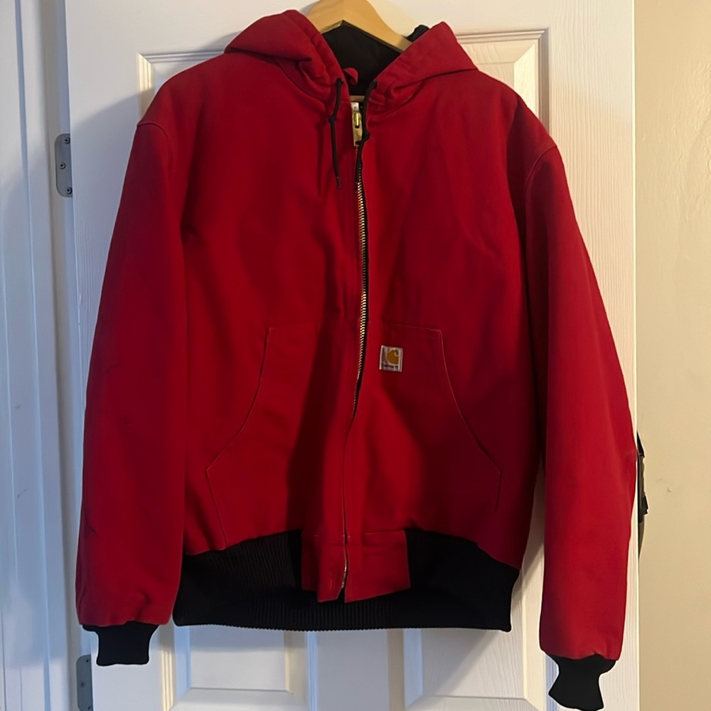 Red Active Carhartt J140 jacket quilted insulated Workwear Jacket